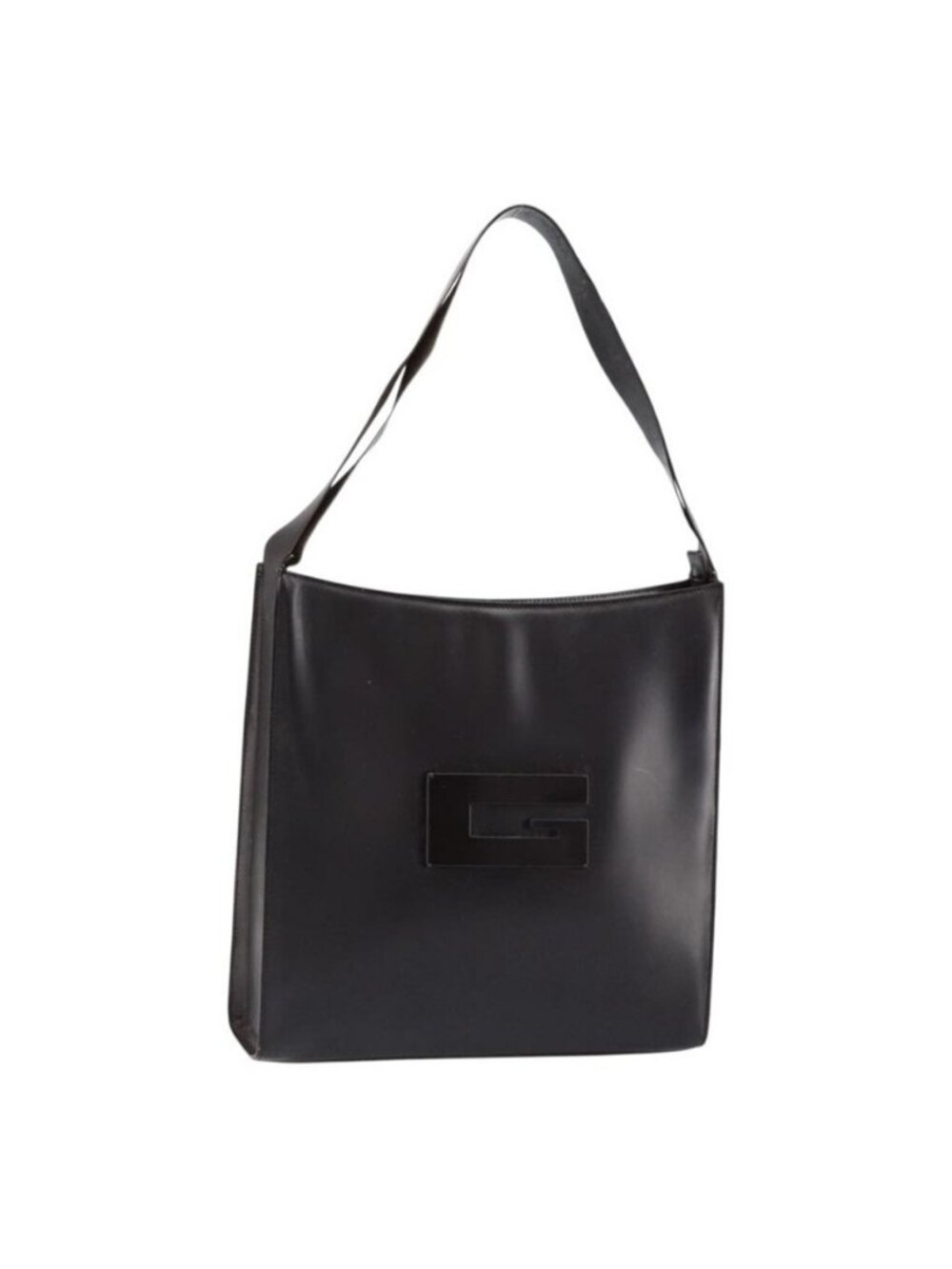 Authentic GUCCI Shoulder Bag Leather Brown Silver